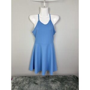 Olivia Rae‎ Light Blue Sleeveless  Midi Halter Top Dress Fit & Flare Sz Small